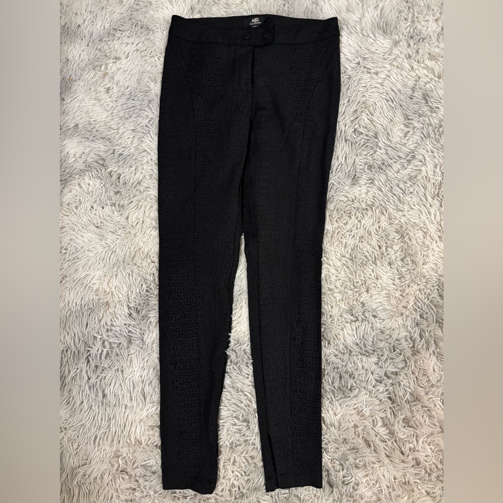 ABS Platinum Black Croc-Embossed Pants